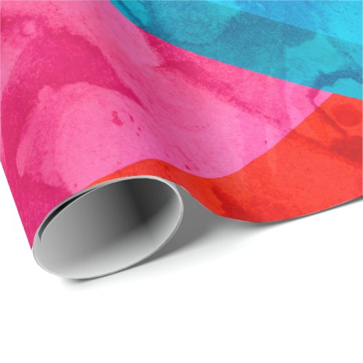 Abstrakt Wasserfarbe abstrakter farbiger Hintergru Geschenkpapier (Rolleneckpunkt)