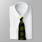 Abstrakt Wave Baphomet Neck Tie {Yellow} Krawatte (Gebunden)