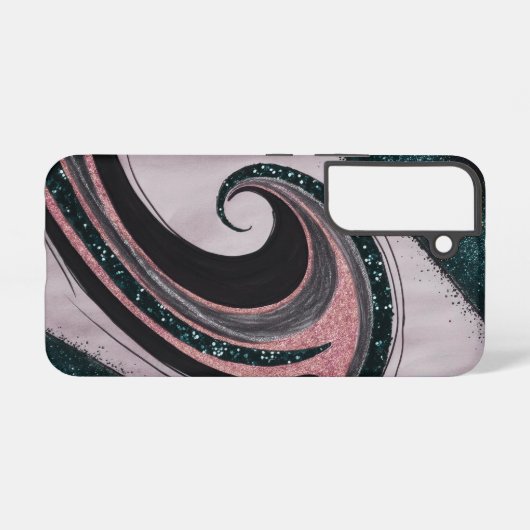 Abstrakt Wave Glitzer Samsung Galaxy Hülle (Rückseite (Horizontal))