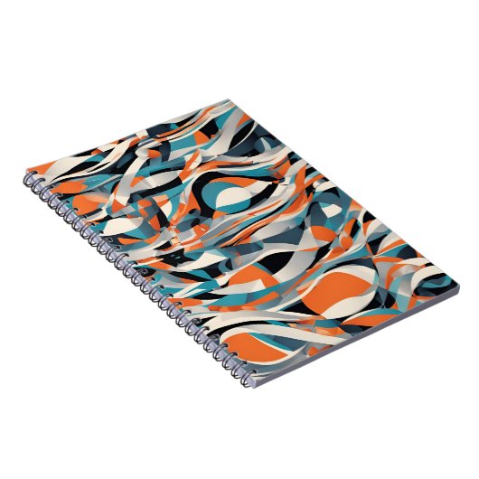 Abstrakt Wave Notebook - Modernes und dynamisches Notizblock (Rechte Seite)