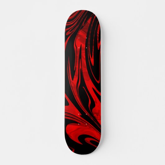 Abstrakt Wave Red Black Skateboard (Vorne)