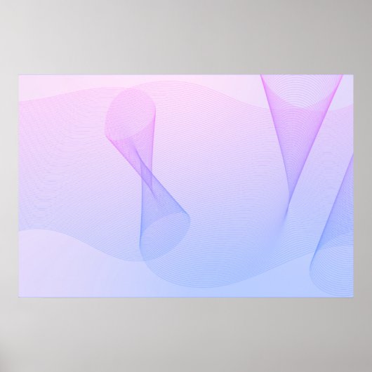 Abstrakt Wavelines Pink Blue Poster (Vorne)