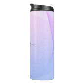 Abstrakt Wavelines Pink Blue Thermosbecher (Nach rechts gedreht)