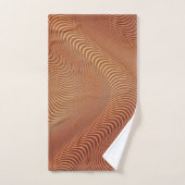 Abstrakt Waves Badetuch Set - Beige Braun (Handtuch)