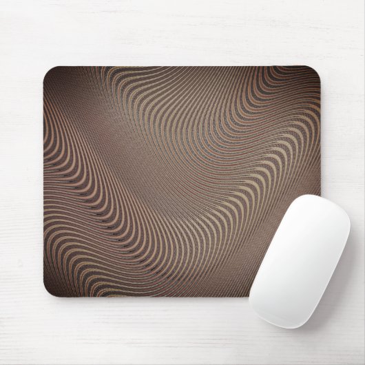 Abstrakt Waves Brown Mouse Pad Mousepad (Mit Mouse)