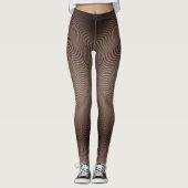 Abstrakt Waves Dark Brown Art Leggings (Vorderseite)