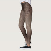 Abstrakt Waves Dark Brown Art Leggings (Links)