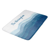 Abstrakt Waves individuelle Name Badmatten Badematte (Schrägansicht)