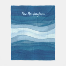 Abstrakt Waves individuelle Name Fleece Decke