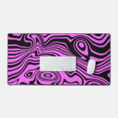 Abstrakt Waves Lila Schwarz-Design, kundenspezifis Schreibtischunterlage (Tastatur & Maus)