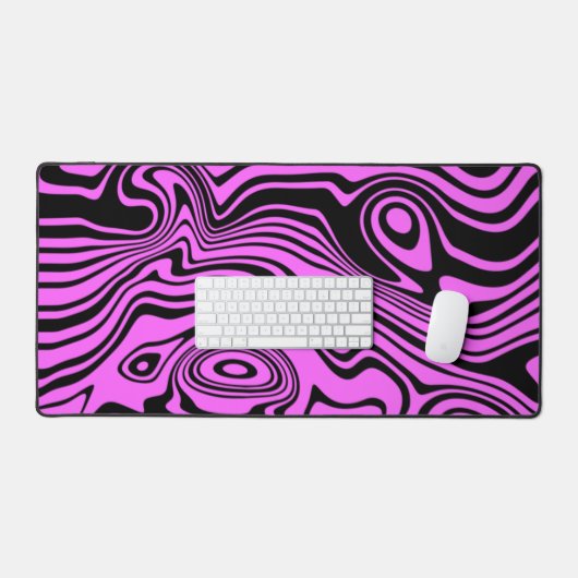 Abstrakt Waves Lila Schwarz-Design, kundenspezifis Schreibtischunterlage (Tastatur & Maus)