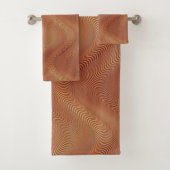Abstrakt Waves Orange Gold Badetuch Set (Insitu)