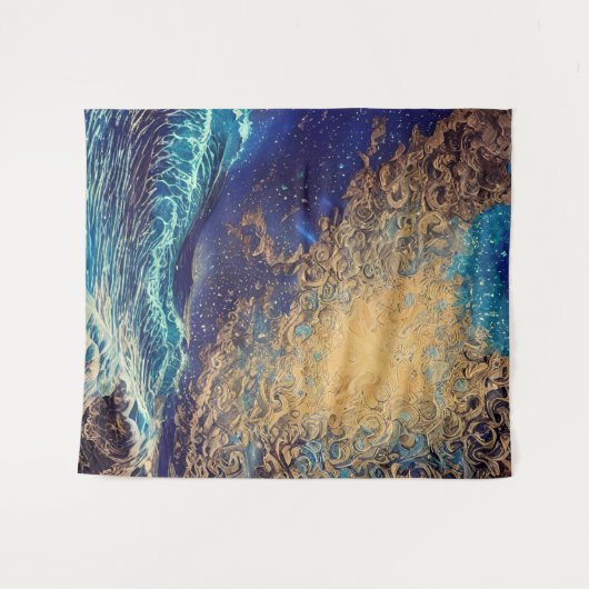 Abstrakt Waves Sunset Wandteppich (Vorderseite (Horizontal))