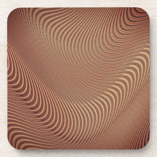 Abstrakt Wavy Brown Untersetzer (Vorderseite)
