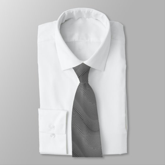 Abstrakt Wavy Striped Gray Neck Tie Krawatte (Gebunden)