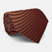 Abstrakt Wavy Striping Orange Brown Neck Tie Krawatte (Gerollt)