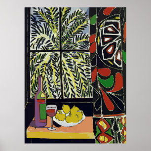 Abstrakt, Wein im Palmenfenster Poster