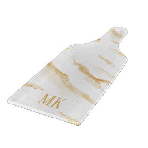 Abstrakt-weiß-beige-orange-Marmor Swirl Schneidebrett