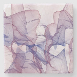 Abstrakt-weiß-blau und lila Aquarell Steinuntersetzer