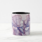 Abstrakt-weiß-blau und lila Aquarell Tasse (Zentrum)