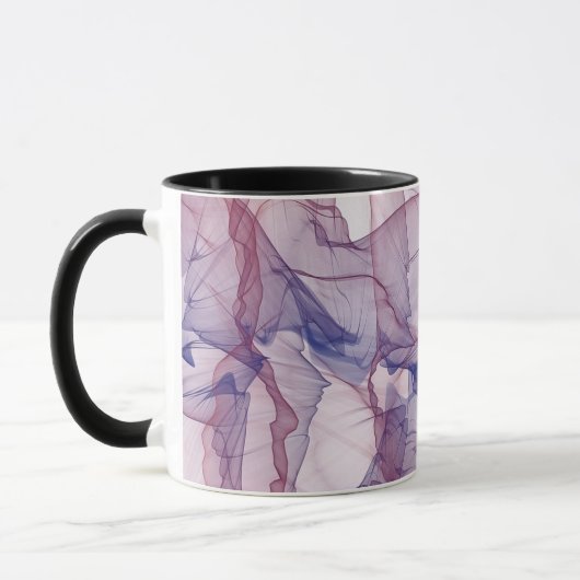Abstrakt-weiß-blau und lila Aquarell Tasse (Links)