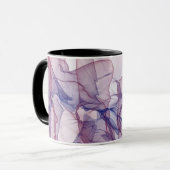 Abstrakt-weiß-blau und lila Aquarell Tasse (Vorderseite Links)
