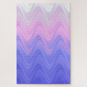 Abstrakt Wellenförmig Pink Lila Puzzle