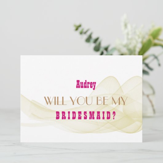 Abstrakt Werden Sie meine Bridesmaid? Einladung (Stehend Vorderseite)