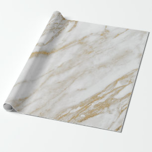 Abstrakt-White-Gold-Grau Carrara-Marmorstein VIP Geschenkpapier