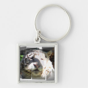 Abstrakt White Tiger Schlüsselanhänger