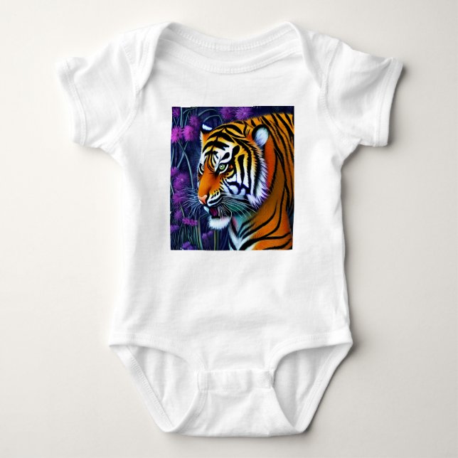 Abstrakt Wild Majestic Predator Tiger Baby Strampler (Vorderseite)