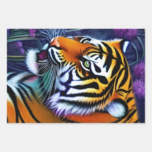 Abstrakt Wild Majestic Predator Tiger Geschenkpapier Set (Vorderseite 3)