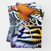 Abstrakt Wild Majestic Predator Tiger Geschenkpapier Set (Beispiel)