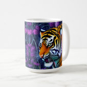 Abstrakt Wild Majestic Predator Tiger Kaffeetasse (VorderseiteRechts)