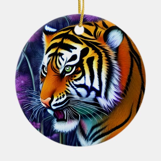 Abstrakt Wild Majestic Predator Tiger Keramik Ornament (Vorne)