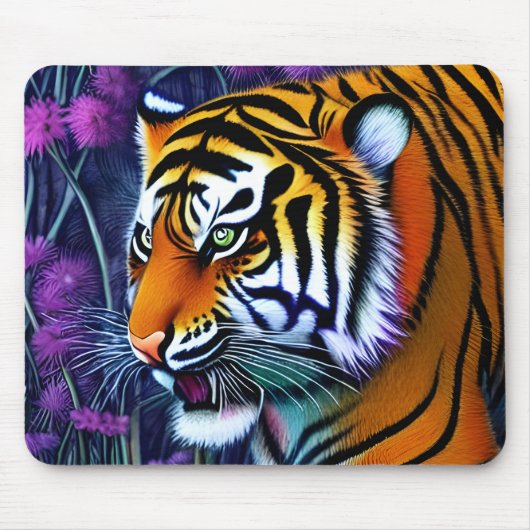 Abstrakt Wild Majestic Predator Tiger Mousepad (Vorne)