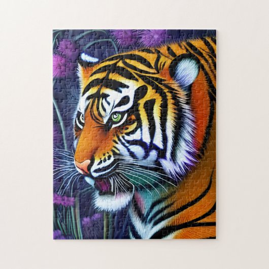 Abstrakt Wild Majestic Predator Tiger Puzzle (Vertikal)