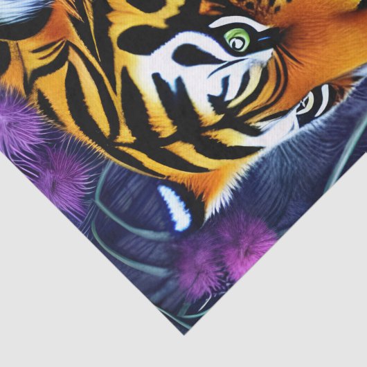 Abstrakt Wild Majestic Predator Tiger Seidenpapier (Ausschnitt)