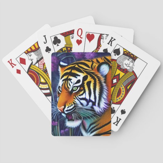 Abstrakt Wild Majestic Predator Tiger Spielkarten (Rückseite)