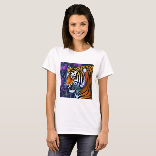 Abstrakt Wild Majestic Predator Tiger T-Shirt (Vorne ganz)