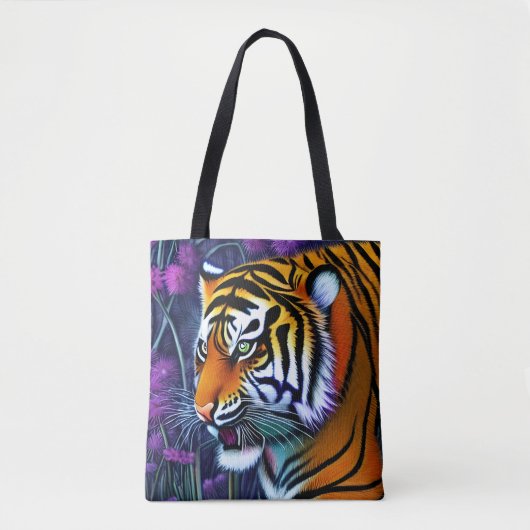 Abstrakt Wild Majestic Predator Tiger Tasche (Vorderseite)