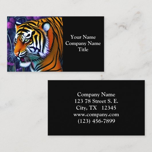 Abstrakt Wild Majestic Predator Tiger Visitenkarte (Vorne/Hinten)