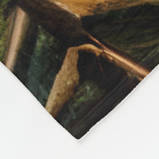Abstrakt Wilderness Kleine Hütte Fleecedecke (Ecke)