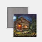 Abstrakt Wilderness Kleine Hütte Magnet (Vorderseite/Rückseite)