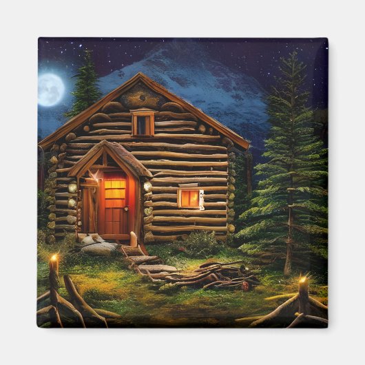 Abstrakt Wilderness Kleine Hütte Magnet (Vorne)