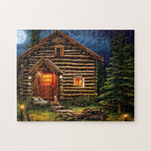 Abstrakt Wilderness Kleine Hütte Puzzle (Horizontal)