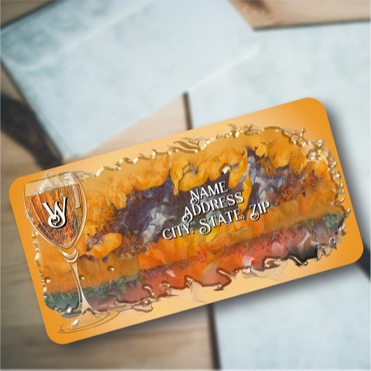 Abstrakt Wine Sunset 0612 Anschrift Adressaufkleber