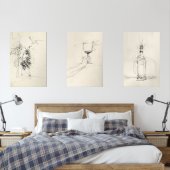 Abstrakt Wine Triptych - Bilderwand Sets (Schlafzimmer)