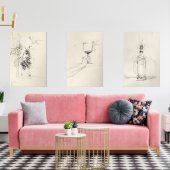 Abstrakt Wine Triptych - Bilderwand Sets (Wohnzimmer)