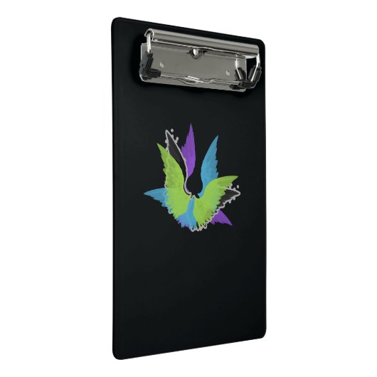 Abstrakt Wings Mini-Zwischenablage Mini Klemmbrett (Schrägansicht)